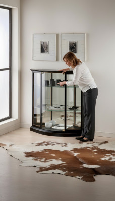 Vitrine Schwarz Glasschrank Design Klassische Schrank Luxus Holz Möbel Vitrinen