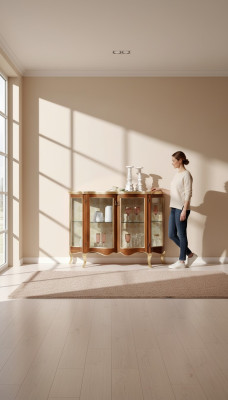 Vitrine Kommode Glaskommoden Luxus Sideboard Schränke Braun Italienische Möbel