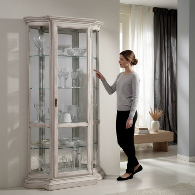 Luxus Holz Vitrine Anrichte Design Schränke Weiß Italienische Möbel Schrank Neu