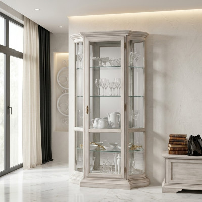 Luxus Holz Vitrine Anrichte Design Schränke Weiß Italienische Möbel Schrank Neu