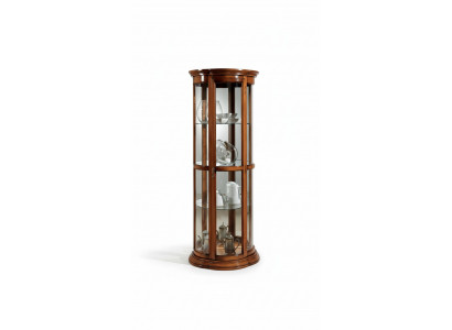Klassische Vitrinen Glas Schrank Vitrine Holz Wohnzimmer Luxus Braun Anrichte