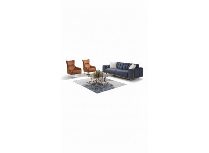Sessel Einsitzer Luxus Polster Möbel Wohnzimmer Braun Sessel Textil Lounge Neu