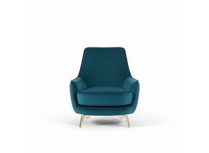 Runder Sessel Design Wohnzimmer Polster Holz Polster Moderne Luxus blau Neu