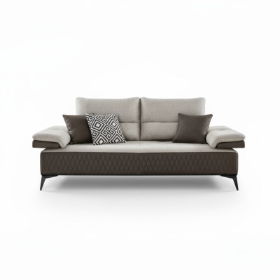 Luxus Dreisitzer Moderne Couch Möbel Grau Couchen Klassische Sofas Stoff Textil