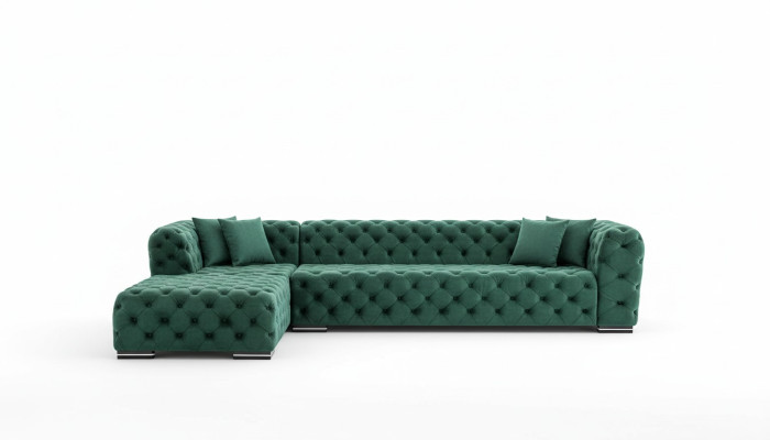 Ecksofa L Form Sofa Couch Design Couchen Polster Textil Neu Eck Garnitur Grün