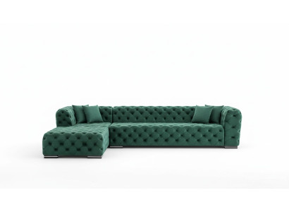 Ecksofa L Form Sofa Couch Design Couchen Polster Textil Neu Eck Garnitur Grün