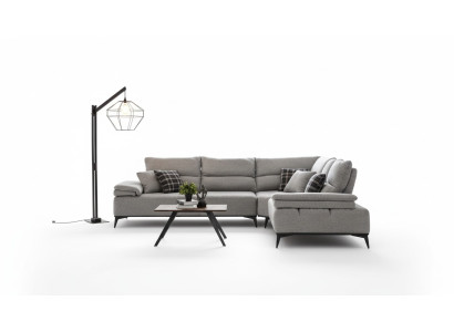 Ecksofa L Form Sofa Couch Design Couchen Polster Textil Neu Eck Garnitur Grau