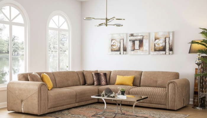 Textil Sofa Couch Ecksofa Eckgarnitur Polster Sofas Couchen Möbel Stoff