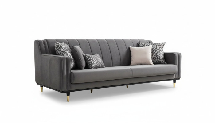 Klassische Grau Sofa 3 Sitz Sofas Sitz Design Couch Dreisitzer Luxus Möbel Stil