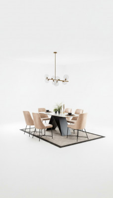 Essgarnitur Essgruppe Möbel Gruppe Esszimmer Esstisch 6x Stuhl Garnitur 7tlg