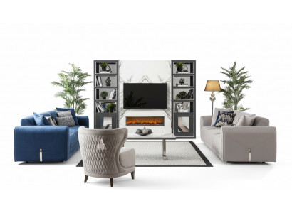 Sofagarnitur 3+3+1 Sitz Set Design Sofas Polster Leder Couchen Sofa