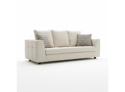 Luxus Modernes Sofa 3 Sitzer Polstersofa weiß Textill Sitz Design Couch Sofas
