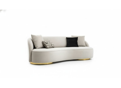 Luxus Sofa 3 Sitz Stoff Wohnzimmer Modernes Design grau Sofas Polster Couchen