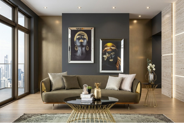 Luxus Sofa 3-Sitzer Stoff Wohnzimmer Modernes Design Sofas Polster Couchen
