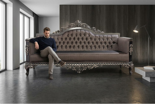 Sofas 3 Sitzer Textil Big Möbel Wohnzimmer Klassisch Neu Sofa Polyester Couch