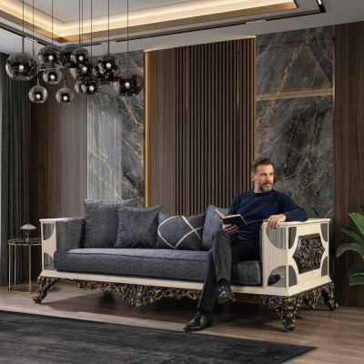 Luxus Sofa 3-Sitzer Stof Wohnzimmer Klassisch Design Sofas Polster Couchen Neu