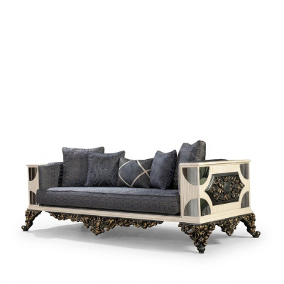Luxus Sofa 3-Sitzer Stof Wohnzimmer Klassisch Design Sofas Polster Couchen Neu
