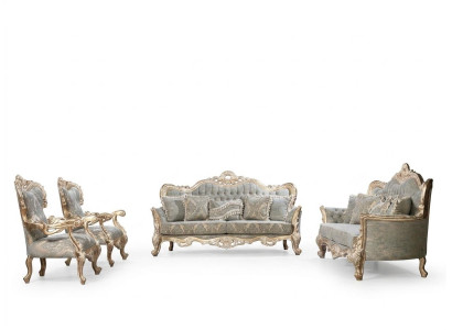Chesterfield Sofagarnitur 3+3+1+1 Sitz Couchtisch Klassische Sofa Polster Sitz