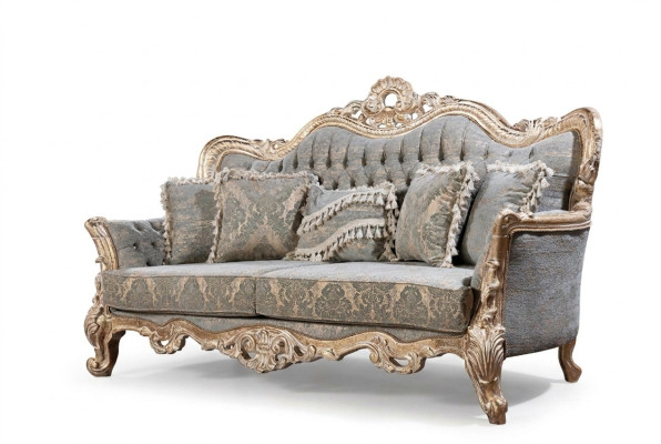Chesterfield 3 Sitzer Designer Sofa Luxus Polster Sofas Couchen Stoff Textil