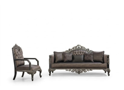 Luxus Chesterfield Sofagarnitur 3+1 Sitzer Klassische Sofa Barock Polster Sitz