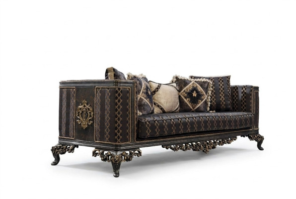 Barock Rokoko 3Sitzer Designer Sofa Couch Polster Sofas Couchen Stoff Textil Neu