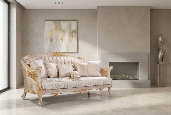 Chesterfield 3 Sitzer Designer Sofa Luxus Polster Sofas Couchen Stoff Textil Neu
