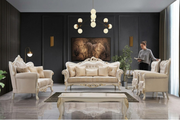 Sofagarnitur 3+3+1+1 Sitzer Set Design Sofa Polster Klassische Couchen