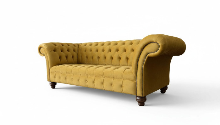 Chesterfield 3 Sitzer Designer Sofa Couch Polsterung Sofas Couches Stoff