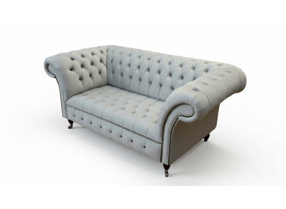 Chesterfield Sofa 2 Sitzer Sofa Polster Sofas Design Luxus Sofas Grau