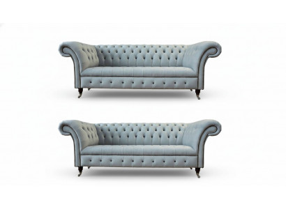 Designer Wohnzimmer Set 2x 3 Sitzer Sofas Luxus Wohnzimmer Set Möbel