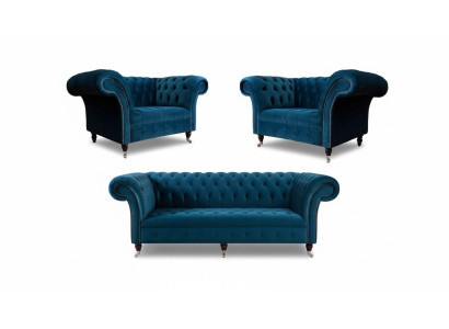 Sofa Couch Textil Polster Sitz 2+1+1 Sitzer Garnitur Design Sofas
