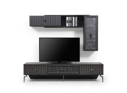 Luxus WohnWand Wohnzimmer Sideboard RTV Regal Wände Schrank
