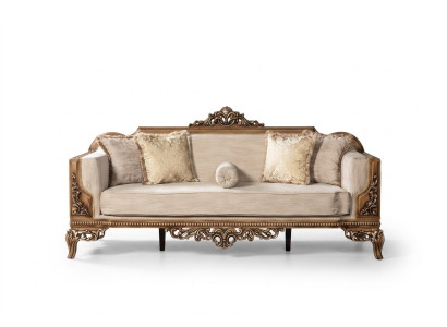 Modern Dreisitzer Couch Polster Möbel Sofa Barock Rokoko Sofas Couchen Samt