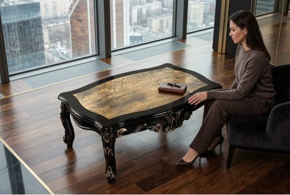 Edler Couchtisch aus Holz Klassische Couchtische Möbel 120x80 Tische