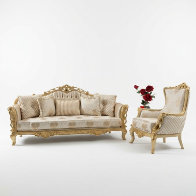 Klassische Couch Sofagarnitur Wohnzimmer Möbel einrichtung 3+1 Sitz Sofa