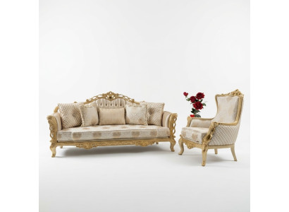 Klassische Couch Sofagarnitur Wohnzimmer Möbel einrichtung 3+1 Sitz Sofa