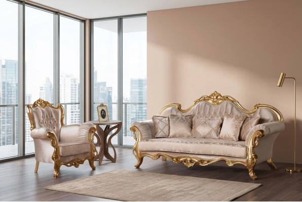 Sofagarnitur 3+1 Sitz Couch Polster Möbel Set Garnitur Klassische Sitzmöbel