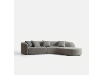 Grauer Fünfsitzer Luxus Sofa Große Wohnlandschaft Moderne Möbel Neu