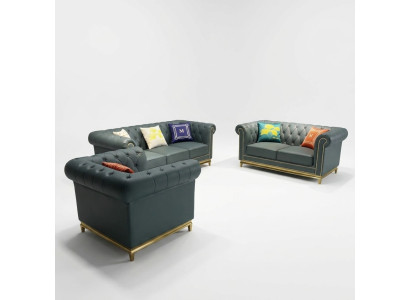 Chesterfield Wohnzimmer Couch Sofa Set Luxus Garnitur 3+2+1 Gruppe Neu