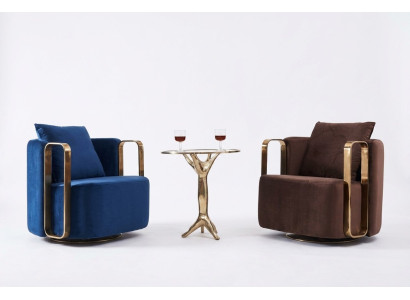 Runder Sessel Couch Edelstahl Rundsessel Wartezimmer Design Möbel