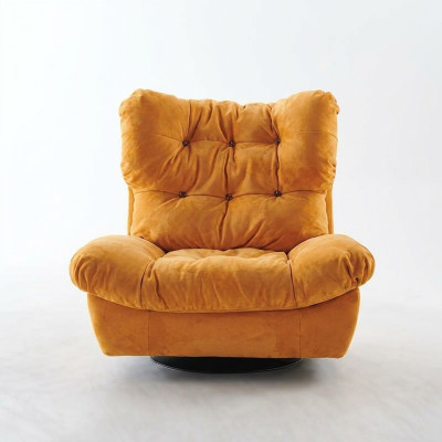 Design Sessel Drehbarer 1-Sitzer Gelb Gepolstert Ohren Polsterung 1er