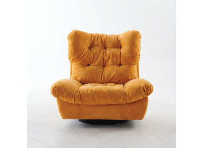 Design Sessel Drehbarer 1-Sitzer Gelb Gepolstert Ohren Polsterung 1er