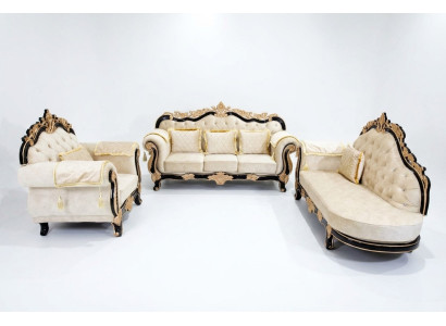 Klassische Chesterfield Couch Barock Stil Sofgarnitur Gruppe Couchen 3tlg.