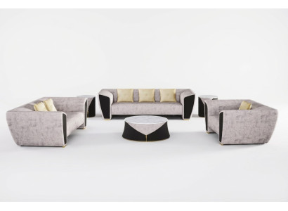 Moderne Sofagarnitur 3+2+1 Sitzer Luxus Couchen Sessel Wohnzimmer Möbel