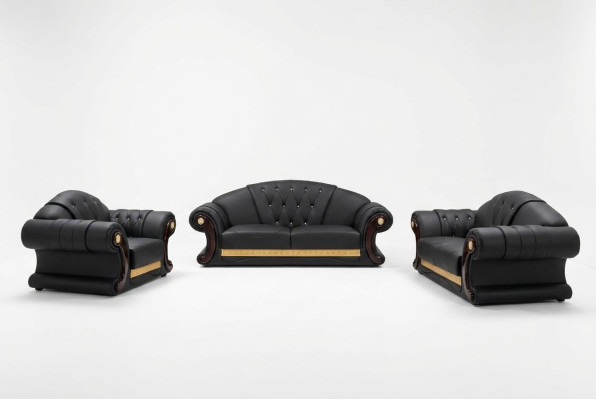 Chesterfield Sofa Couch Set 3+2+1 Leder Couchen Polster Möbel Klassisch