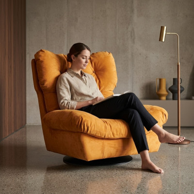 Fernsehsessel Drehbarer Sessel Einsitzer Relax Couch Möbel Textil Stoff
