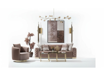 Luxus Couch 3+1 Möbel Sofa Couchen Sofagarnitur Chesterfield 2tlg.