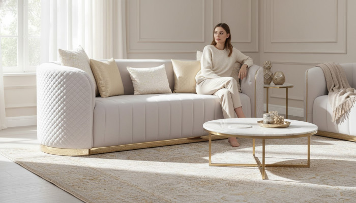 Ovale Couch Zweisitzer Couchen Möbel Sofa Einrichtung Wohnzimmer Sofas