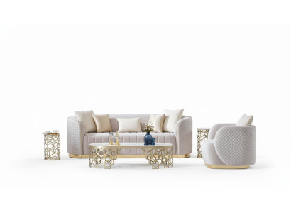 Luxus Sofa Couch 3+1 Möbel Couchen Sofagarnitur Chesterfield 2tlg.