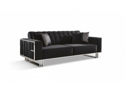 Dreisitzer Couch Sofa Möbel Einrichtung Couchen Sofas Schwarz Polster